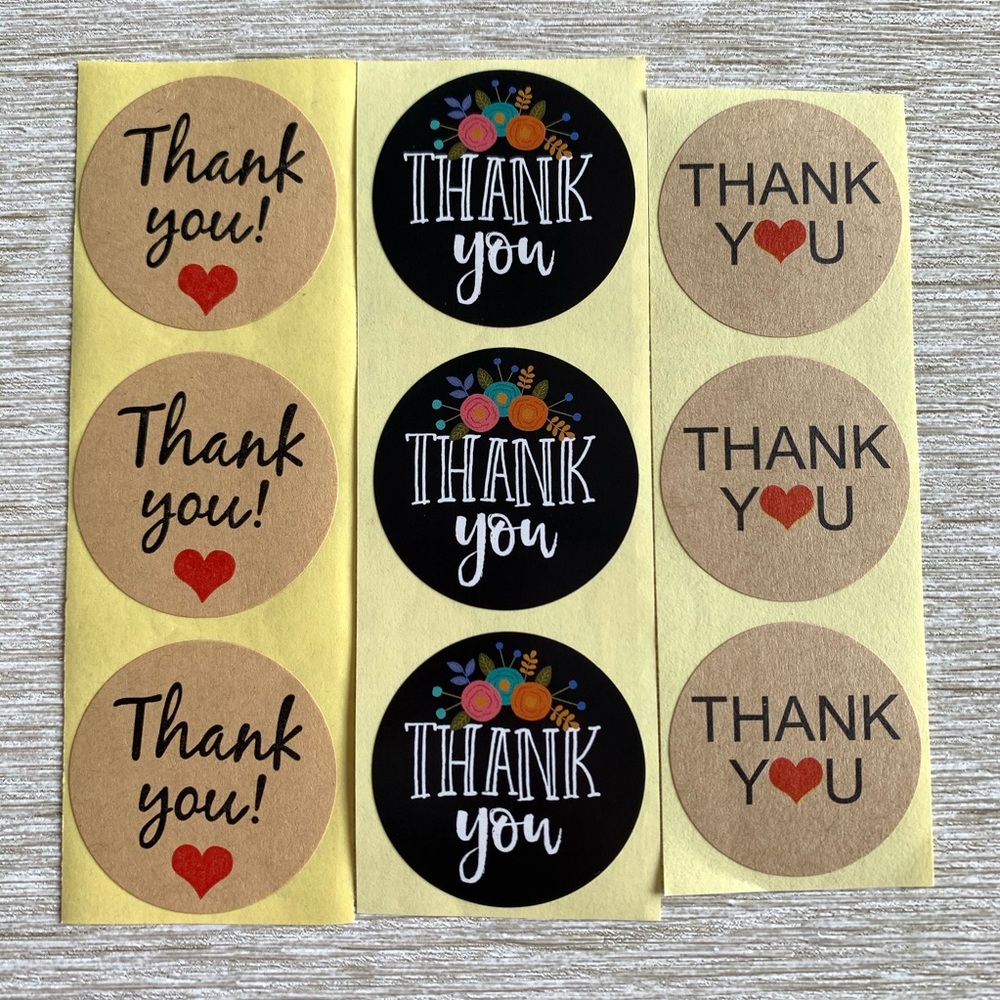 300 - 1.5” Thank You Stickers